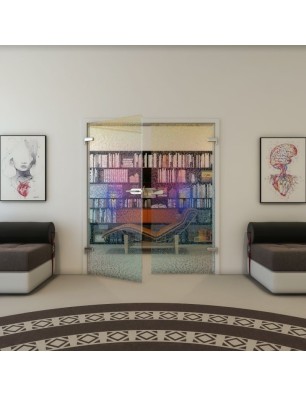 Ganzglastür - Fineprint Model 006 Verlauf auf Klarglas