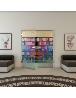 Ganzglastür - Fineprint Model 007 Verlauf auf Klarglas