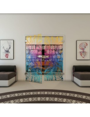 Ganzglastür - Fineprint Model 012 Verlauf auf Klarglas