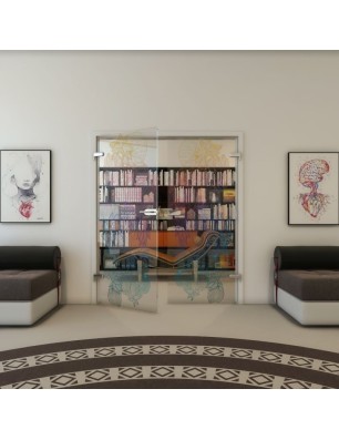 Ganzglastür - Fineprint Model 013 Verlauf auf Klarglas