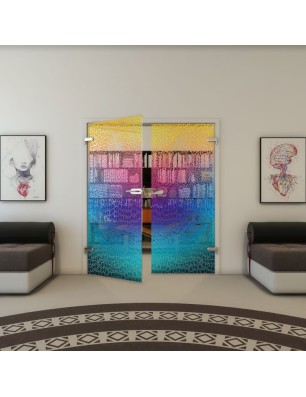 Ganzglastür - Fineprint Model 015 Verlauf auf Klarglas