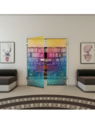 Ganzglastür - Fineprint Model 016 Verlauf auf Klarglas