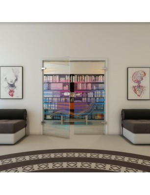 Ganzglastür - Fineprint Model 019 Verlauf auf Klarglas