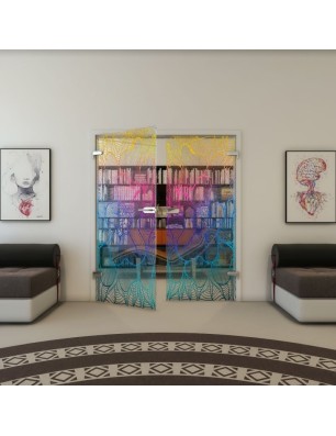 Ganzglastür - Fineprint Model 020 Verlauf auf Klarglas