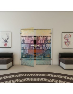 Ganzglastür - Fineprint Model 021 Verlauf auf Klarglas