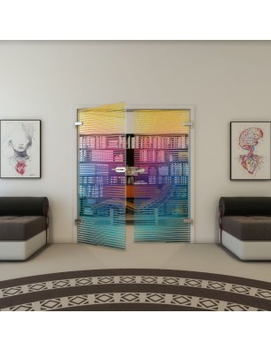 Ganzglastür - Fineprint Model 022 Verlauf auf Klarglas