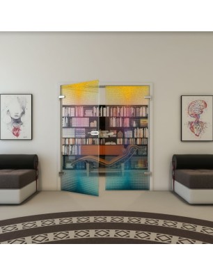 Ganzglastür - Fineprint Model 024 Verlauf auf Klarglas