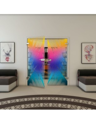 Ganzglastür - Fineprint Model 026 Verlauf auf Klarglas