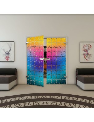 Ganzglastür - Fineprint Model 033 Verlauf auf Klarglas