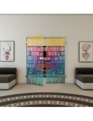 Ganzglastür - Fineprint Model 034 Verlauf auf Klarglas