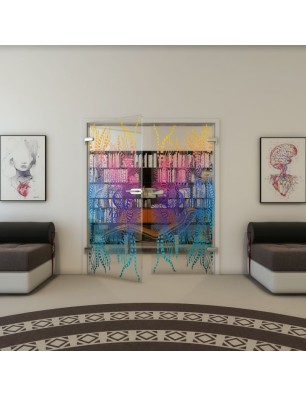 Ganzglastür - Fineprint Model 039 Verlauf auf Klarglas