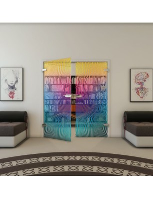 Ganzglastür - Fineprint Model 041 Verlauf auf Klarglas