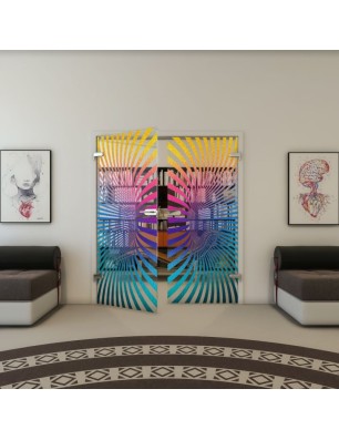 Ganzglastür - Fineprint Model 043 Verlauf auf Klarglas