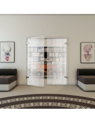 Ganzglastür - Fineprint Model 050 Weiss auf Klarglas