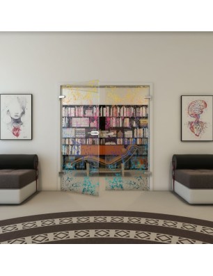 Ganzglastür - Fineprint Model 054 Verlauf auf Klarglas