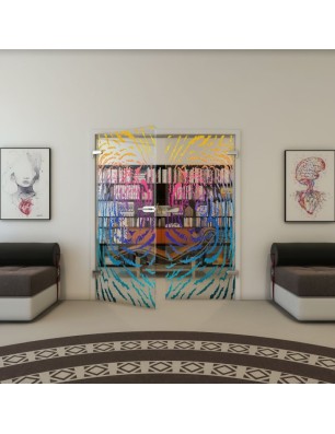 Ganzglastür - Fineprint Model 057 Verlauf auf Klarglas