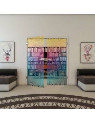 Ganzglastür - Fineprint Model 058 Verlauf auf Klarglas