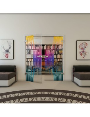 Ganzglastür - Fineprint Model 059 Verlauf auf Klarglas