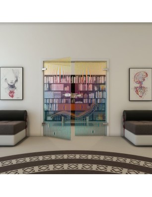 Ganzglastür - Fineprint Model 060 Verlauf auf Klarglas