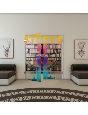 Ganzglastür - Fineprint Model 061 Verlauf auf Klarglas