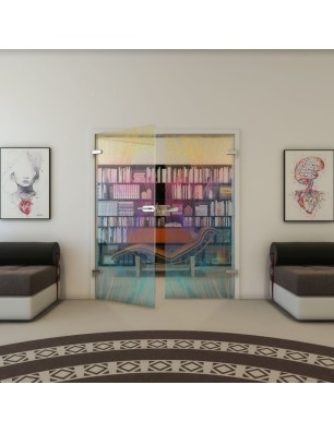 Ganzglastür - Fineprint Model 062 Verlauf auf Klarglas