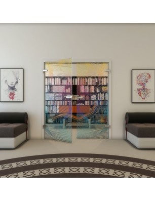 Ganzglastür - Fineprint Model 066 Verlauf auf Klarglas