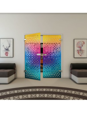 Ganzglastür - Fineprint Model 068 Verlauf auf Klarglas