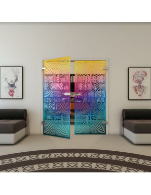 Ganzglastür - Fineprint Model 069 Verlauf auf Klarglas