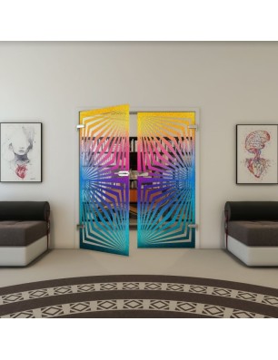 Ganzglastür - Fineprint Model 070 Verlauf auf Klarglas