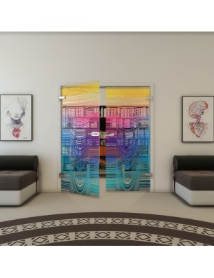 Ganzglastür - Fineprint Model 073 Verlauf auf Klarglas