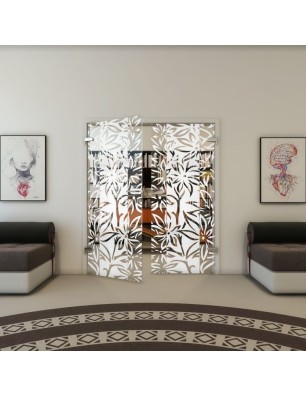 Ganzglastür - Fineprint Model 094 Weiss auf Klarglas