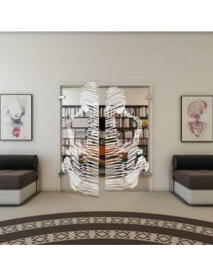 Ganzglastür - Fineprint Model 106 Weiss auf Klarglas