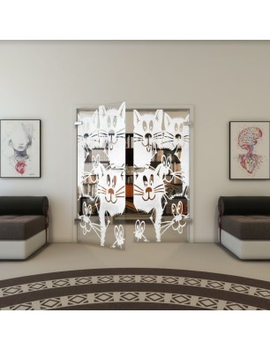 Ganzglastür - Fineprint Model 115 Weiss auf Klarglas