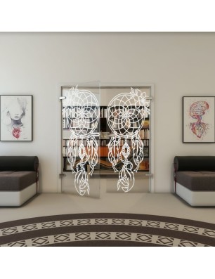 Ganzglastür - Fineprint Model 125 Weiss auf Klarglas