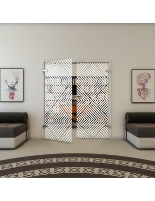 Ganzglastür - Fineprint Model 140 Weiss auf Klarglas