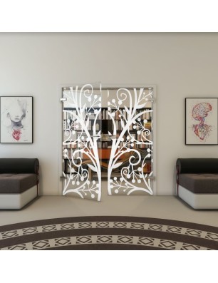 Ganzglastür - Fineprint Model 146 Weiss auf Klarglas