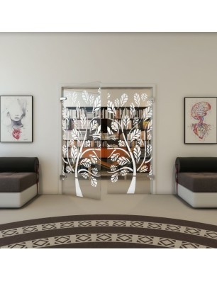 Ganzglastür - Fineprint Model 159 Weiss auf Klarglas