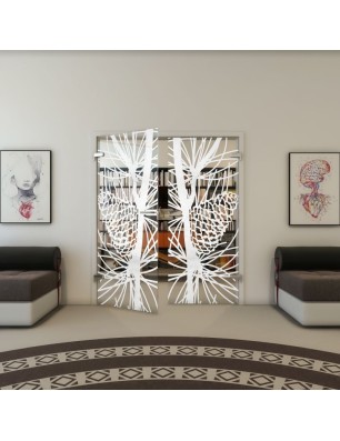 Ganzglastür - Fineprint Model 169 Weiss auf Klarglas