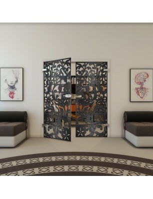 Ganzglastür - Fineprint Model 170 Schwarz auf Klarglas