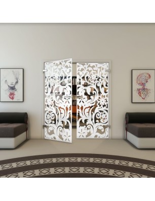 Ganzglastür - Fineprint Model 170 Weiss auf Klarglas