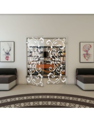 Ganzglastür - Fineprint Model 171 Weiss auf Klarglas