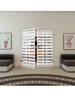 Ganzglastür - Fineprint Model 174 Weiss auf Klarglas