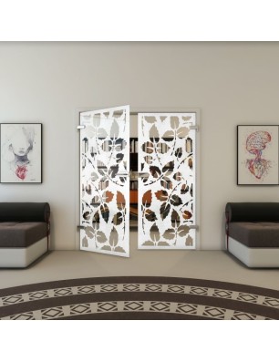 Ganzglastür - Fineprint Model 175 Weiss auf Klarglas