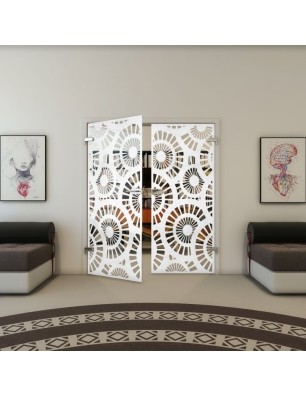 Ganzglastür - Fineprint Model 191 Weiss auf Klarglas