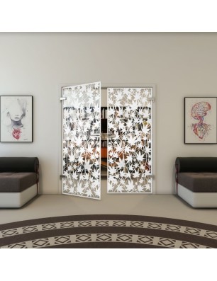 Ganzglastür - Fineprint Model 192 Weiss auf Klarglas