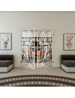 Ganzglastür - Fineprint Model 195 Weiss auf Klarglas