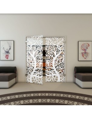 Ganzglastür - Fineprint Model 202 Weiss auf Klarglas