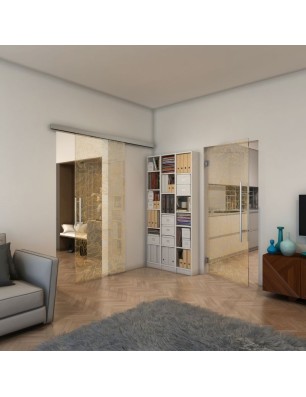 Pendeltür - Fineprint Model 021 Gold auf Klarglas