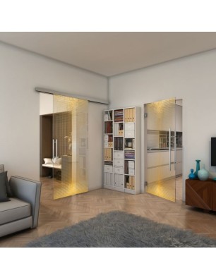 Pendeltür - Fineprint Model 024 Gold auf Klarglas