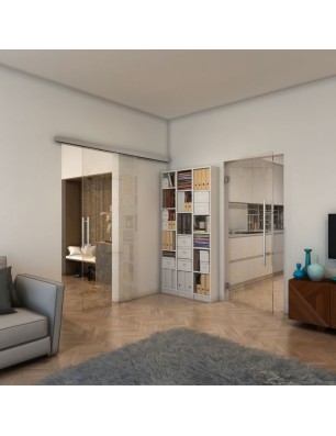 Pendeltür - Fineprint Model 047 Gold auf Klarglas